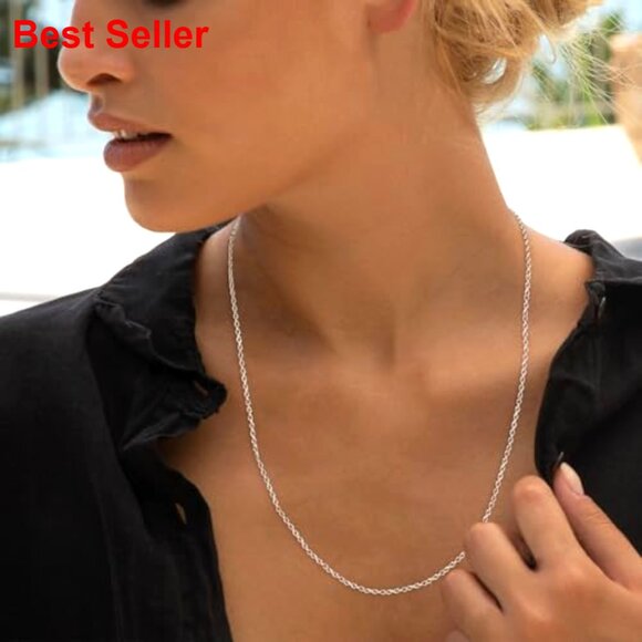 Stainless Steel Chain Necklace, 2mm Cable, Hypoallergenic, 20 Inches - Picture 6 of 7